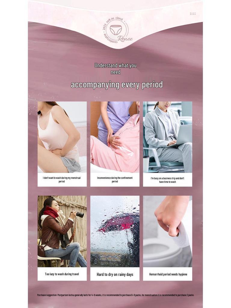 Plus Size Women's Sterile Disposable Postpartum Underwear 5-Pack