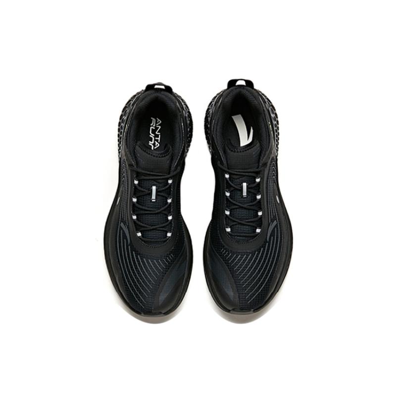 Anta Shock Absorbers With Slip Resistant And Abrasion Resistant Properties Low Top Running Shoes Men's Black Sneakers 912225537-4