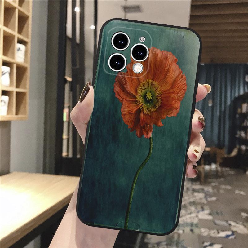 Phone Case For Iphone 14 Pro Max 13 12 11 Pro Max Xs Xr X 12mini 14 Plus Se Poppies Poppy Flower Case Funda