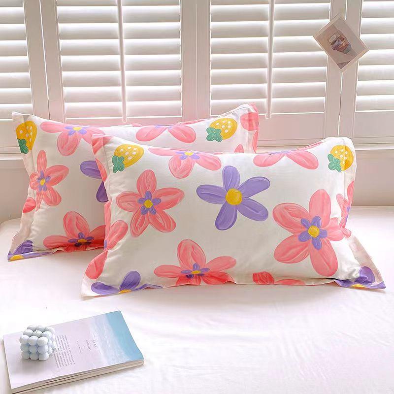 Ein Paar Kissenbezüge aus Twill-Baumwolle, 48 x 74 cm, für alle Jahreszeiten