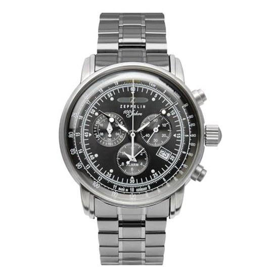ZEPPELIN Mens Watch 100th Anniversary Series 7680-MB2 Quartz 5 Atmospheres Water Resistant Mineral Glass Gray Dial Stainless Steel