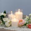 EU Free Shipping 3 Glass Wax Flameless Candles 3D Effect Battery LED Candles White Wax Flickering Candles Birthday Party Decor
