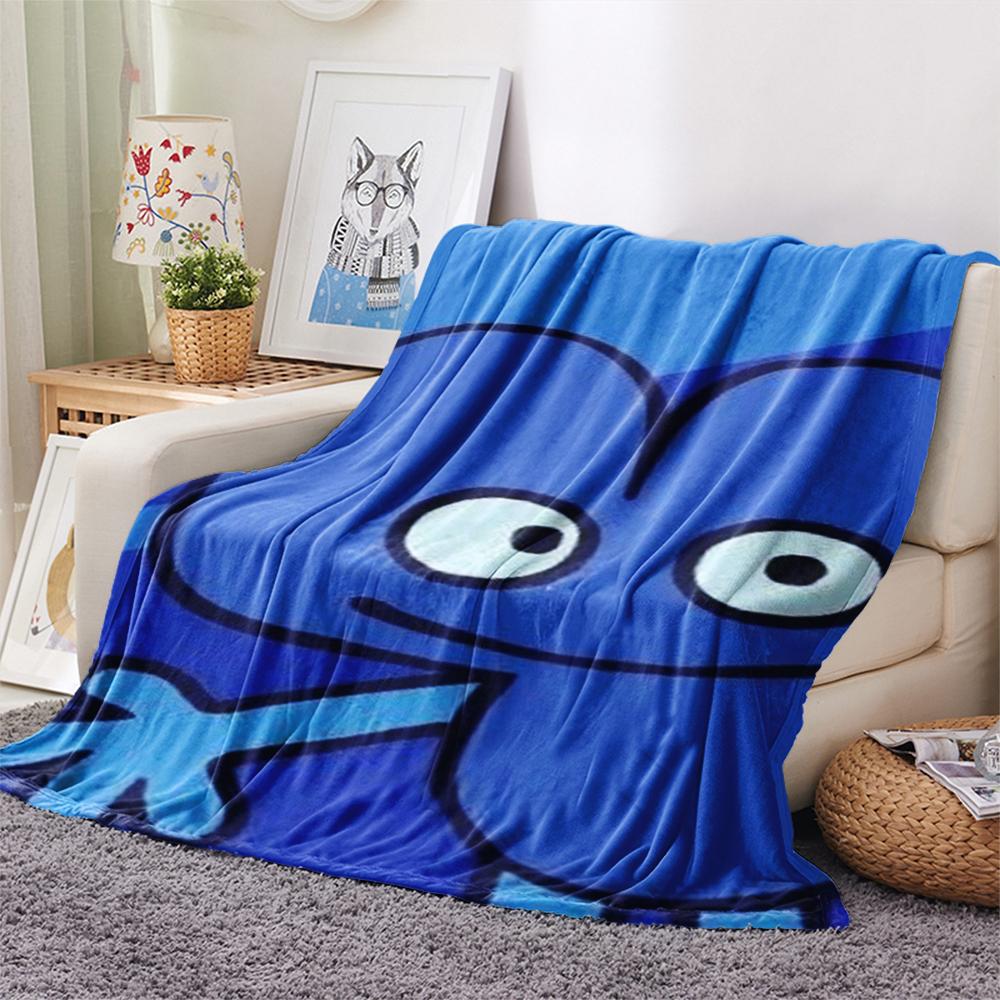 1Pc BFDI Game Print Flannel Blanket, High quality Comfortable for All Seasons, Home Decor, Warmth and Comfort, Perfect for Christmas Gifts 08