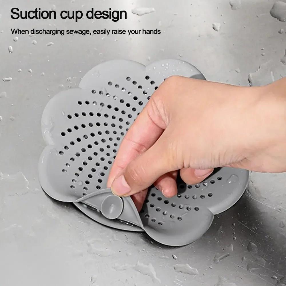 3pcs/set Flower Shape Mesh Sink Strainer Anti-blocking Hair Clean Up Waste Catcher Floor Drain Cover Kitchen Bathroom Accessory