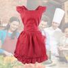 Women Ruffled Apron with Pocket Cotton Apron Pinafore Dress Ruffle Maid Apron Kitchen Cooking Apron for Baking Gardening