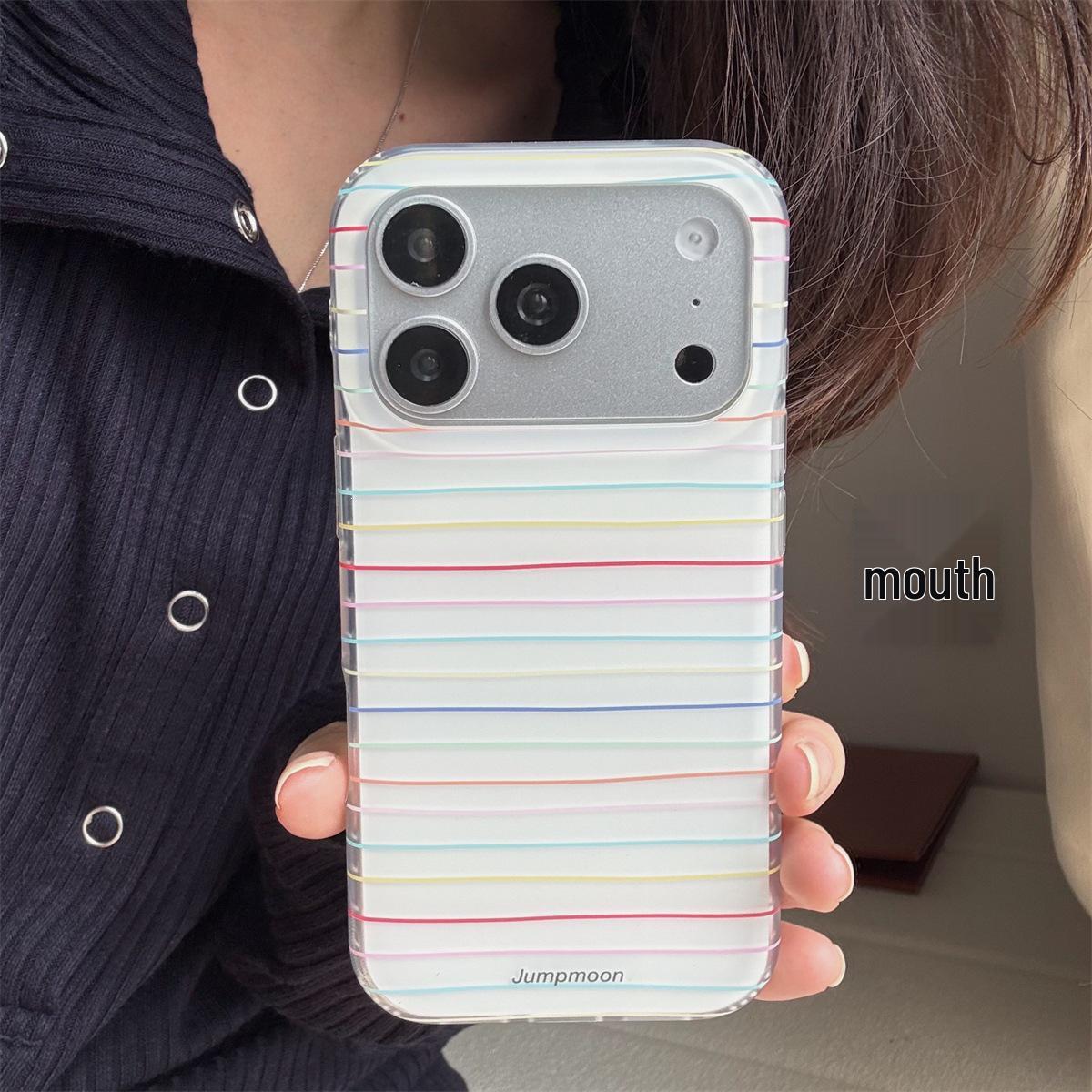 Dual-Layer Frosted Striped Phone Case for iPhone 15 Pro/Max (Anti-Drop) iPhone 17 Pro