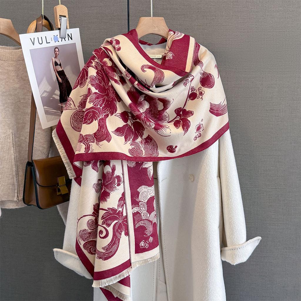 Winter Cashmere Scarf Women 65X185Cm Female Warm Pashmina Shawls Wrap Scarves Blanket Thick Ladies Bufanda Design