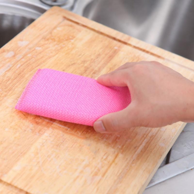 New 4Pieces / Set of Sponge Scouring Pad Rag Cleaning Brush Super Decontamination Housework Dishwashing