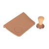2Pcs Coffee Tamp Mat Integrated Silicone Coffee 90 Degree Corner Tampering Mat with Tamper Brown