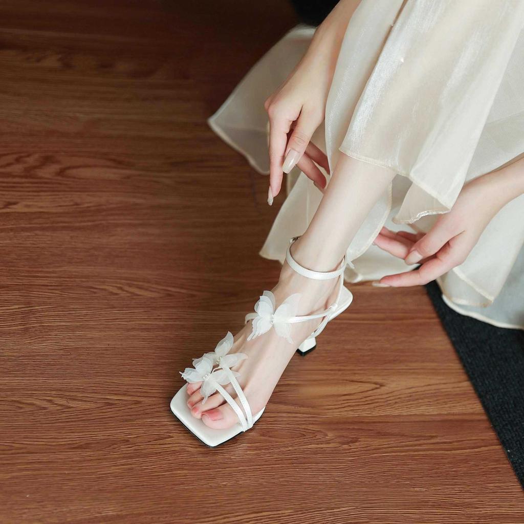 Butterfly Sandals Fairy Summer Fairy Wind 2025 New Beautiful Stiletto Shoes
