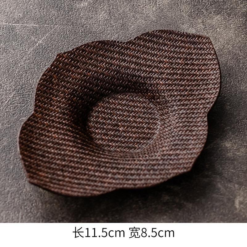 Handmade bamboo cup holder, lacquer rattan coaster, pot bearing heat insulation mat, new Chinese Zen kung fu, tea ceremony tea set accessories