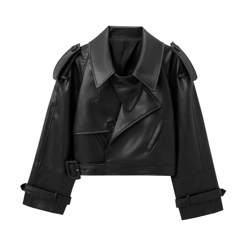Womens Winter Faux Leather Biker Jacket