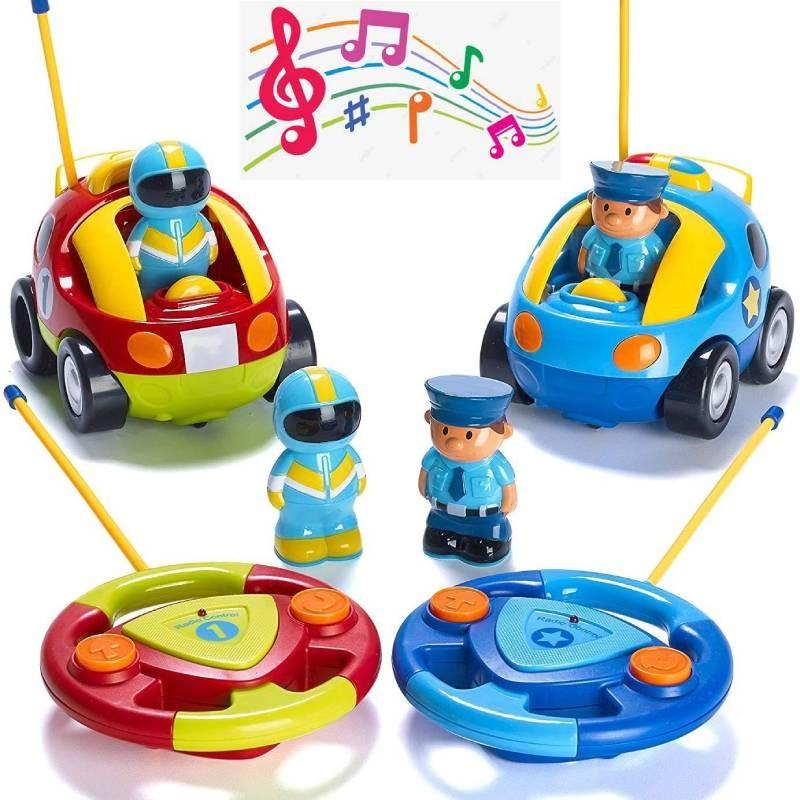 Jakmean Cartoon Remote Control Car Police Car With Colorful Lights And Music For Kids