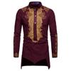 IC Luxury African Print Long Sleeve Dashiki Shirt Mens Autumn Winter Top Blouse