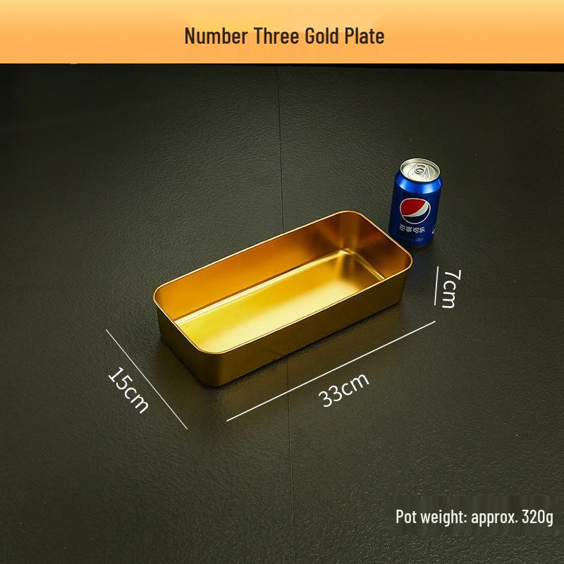 Stainless Steel Deep Snack Plate with Lid - Rectangular Baking Pan and Narrow Tray