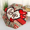 1pc Love Hearts Decor Automatic Folding Umbrella Durable Iron Frame,All Seasons Home Travel Outdoor Multifunctional Umbrella Yy251115062