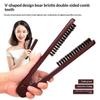 V-Shape Straightening Comb Paddle Brush Anti-Static Boar Bristle Hair Straightener Styling Tool For Smoothing Detangling