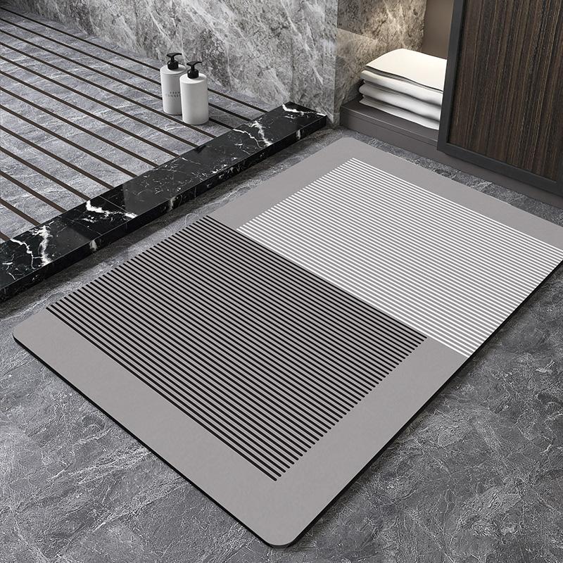 Nordic Geometric Diatomite Bath Mat Bathroom Super Absorbent Foot Mats Non Slip Quick Dry Toilet Shower Toilet Room Rugs Doormat