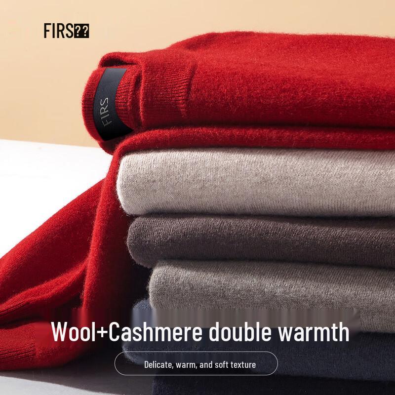 

Shanshan Men s 30% Cashmere Blend Round Neck Ribbed Sweater 2XL