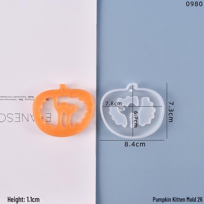 Poppy DIY Crystal Resin Mold: Halloween Pendant Series - Pumpkin & Ghost Silicone Mold