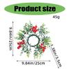 Holiday Decorative Candlestick Artificial Berries Wreath Candle Holder Rings for Christmas Table Centerpieces Ornament