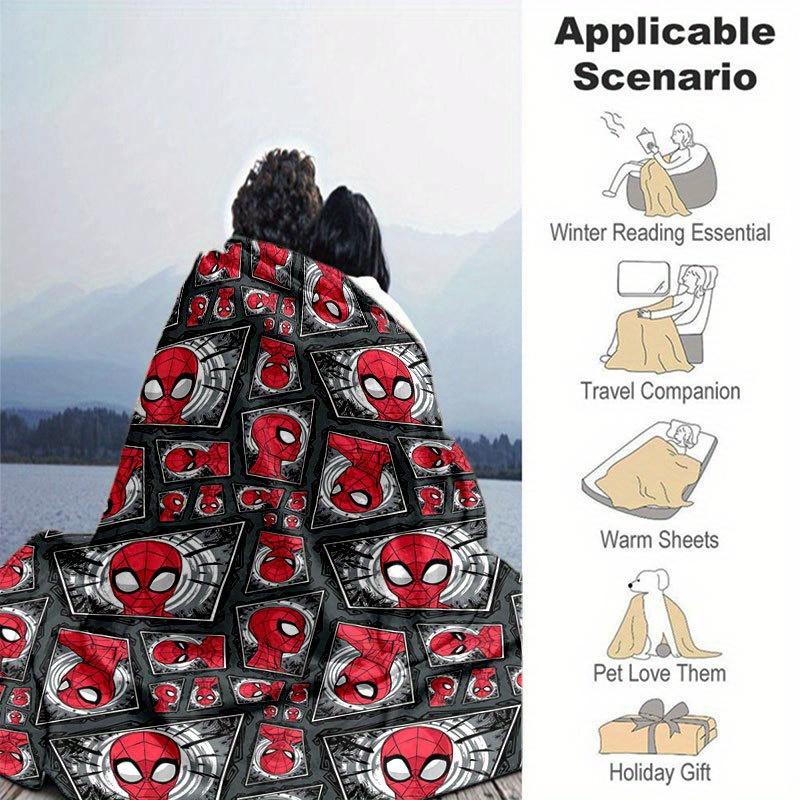 Spider-man Cute Printed Blanket Rectangular Soft Comfortable Modern Style Polyester