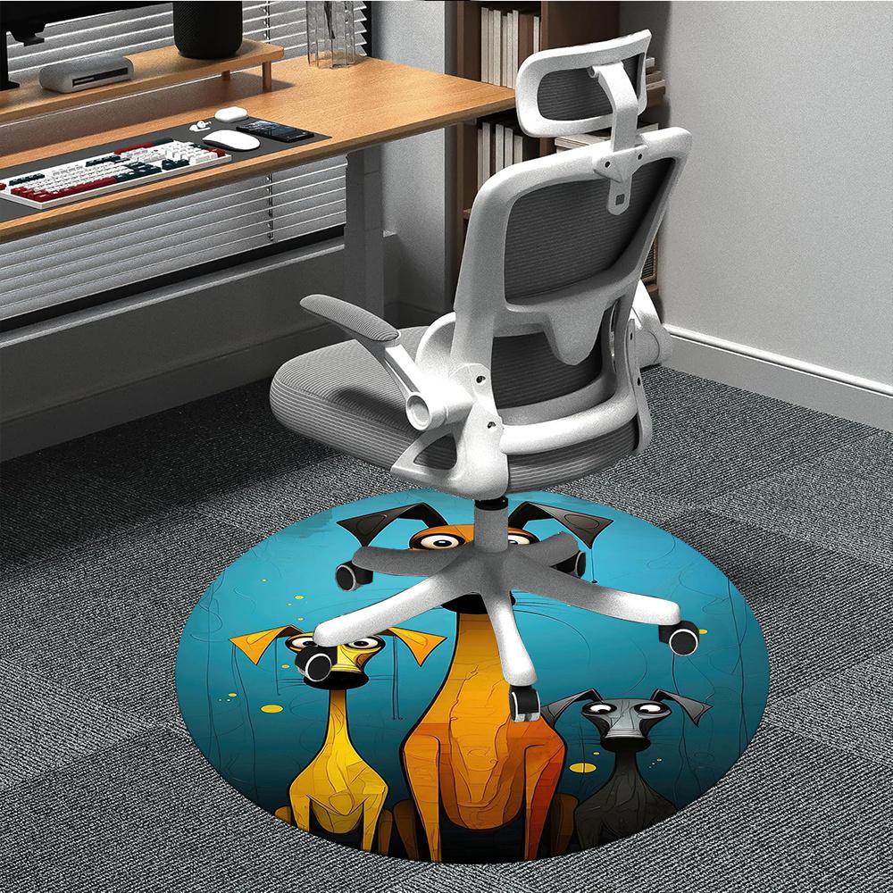 

1 шт. Собаки, Абстрактный Круглый Ковер для Офиса, Коврик для Помещений, Подходящий для Офиса, Под Офисные Стулья, Спальни, Гостиной, Домашнего Декора, Декор Комнаты 002 80cm by 80cm