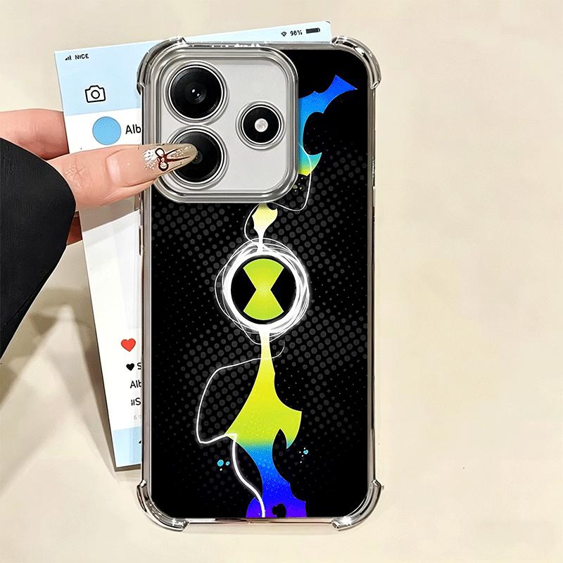 Cartoon Ben 10 Plating Phone Case For Xiaomi Redmi Note 14 15 Pro Plus 13 12 11 11S 11T 10 9S 9 5G Anti-Fall Airabag Cover