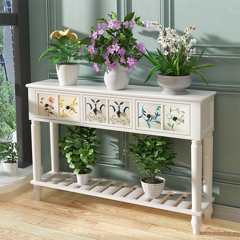 Solid Wood Entryway Cabinet, Narrow Hallway Storage & Shoe Organizer, Large Capacity Wall-Mounted Console Table for home Decor