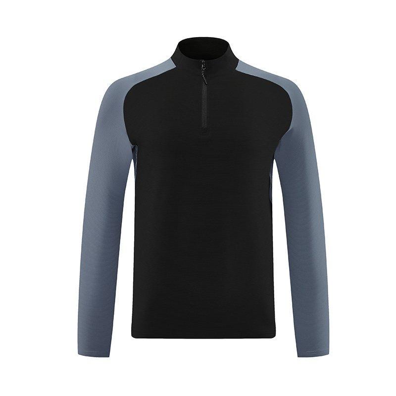 Men s Color Block Quarter-Zip Long Sleeve Athletic Shirt, Quick-Dry Sportswear Top For Golf & Running M чёрный