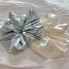 1PC High-Shine Pearlescent White Large Satin Scrunchie - Stylish, Premium & Minimalist Ponytail Hair Tie