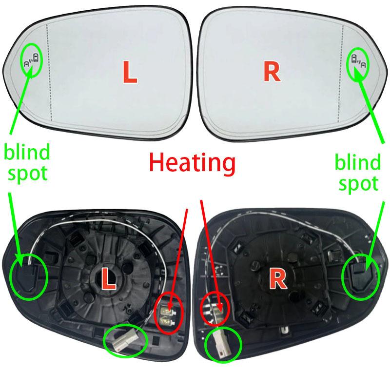 For Lexus RX 2016- NX 2015- Rearview Left Right Replace BSM Heated Blind Spot Monitoring Auto Side Mirror Glass