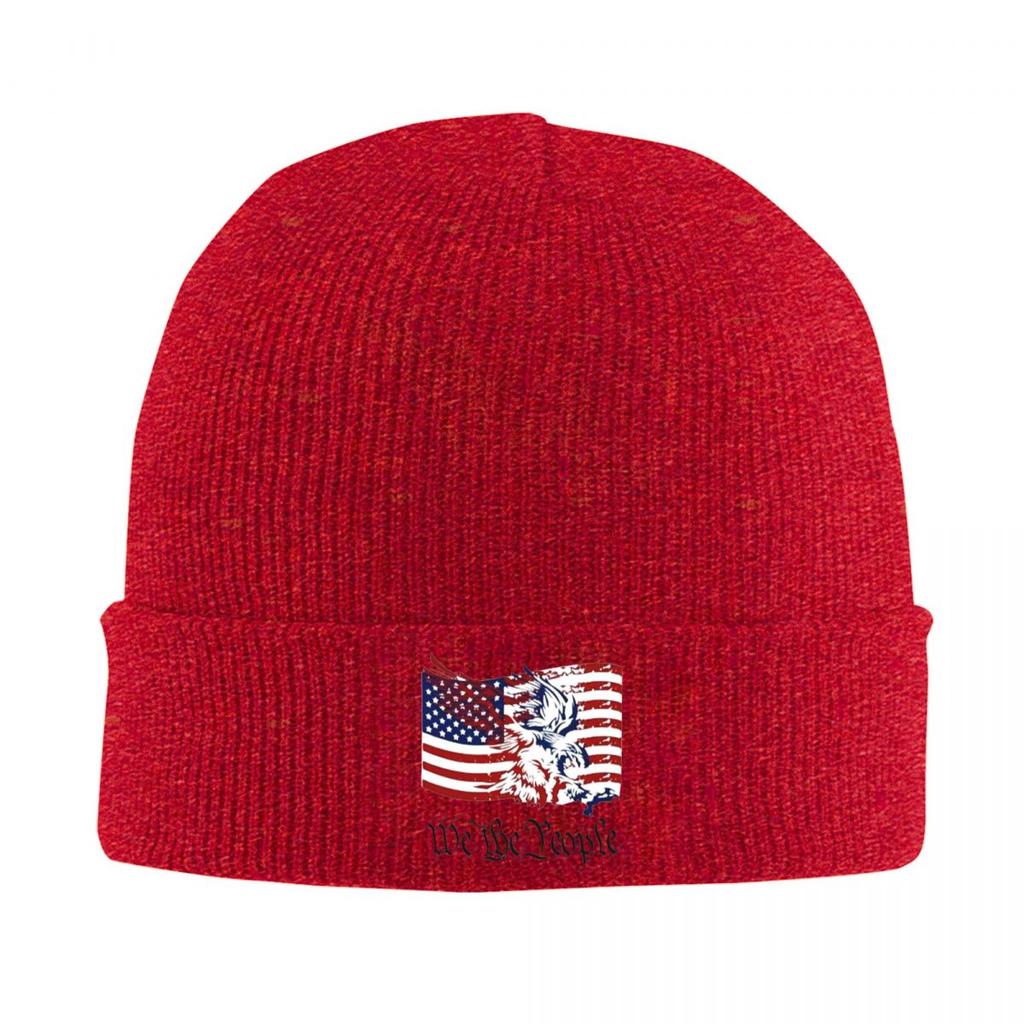 American Eagle Print Warm Knitted Cap Winter Knit Bonnet Hat Skullies Beanies Hip Hop Caps for Unisex
