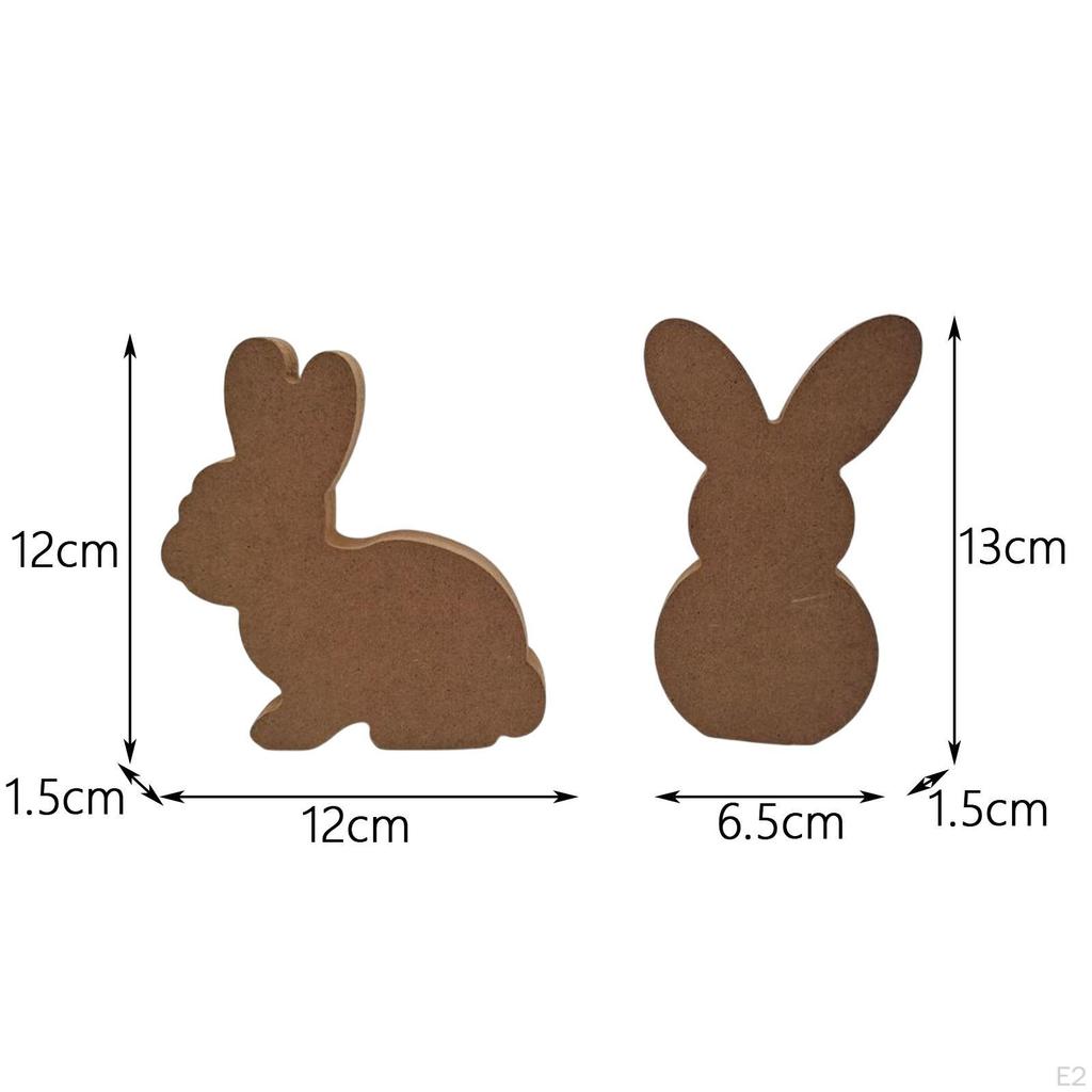 6Pcs Easter Wood Bunny S Decor Hand Painted DIY for Home Party Favors
