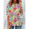 Women's T Shirt Print Floral Graphic Plants Stylish Classic Modern Long Sleeve Crew Neck Long Tops