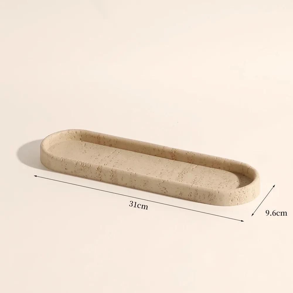 Beige Retro Cave Stone Soap Dispenser, Bathroom Accessories, Shampoo Dispenser, Storage Tray, Tissue Box, Toothbrush Holder
