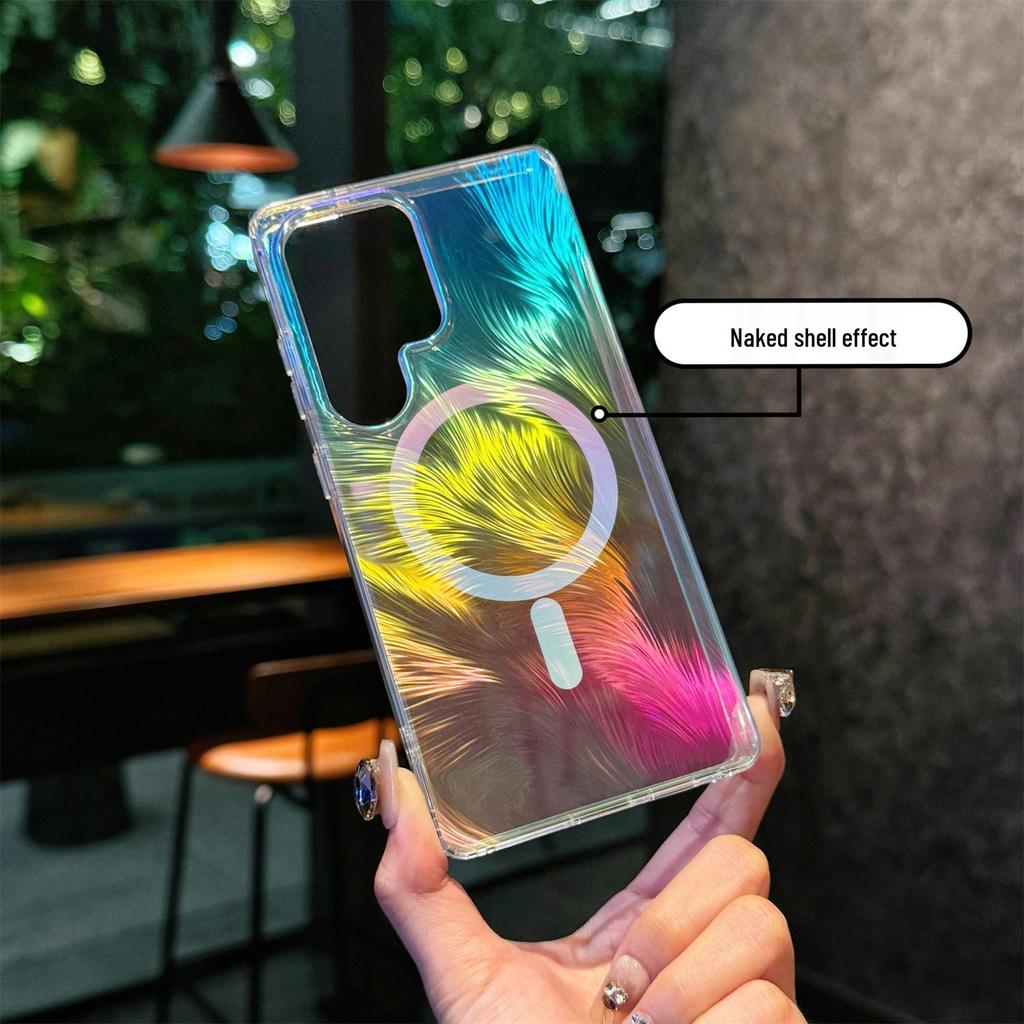 Compatible Samsung S26 Ultra/S25 Edge Phone Case, Color-Plated, Magnetic Bright Surface, S24 FE Protective Cover