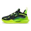Li Ning Youth Team 2.5 Comfortable Shock Absorbing Mid-Top Basketball Shoes Kids Basketball Shoes Black Fluorescent-Green YKBS050-7