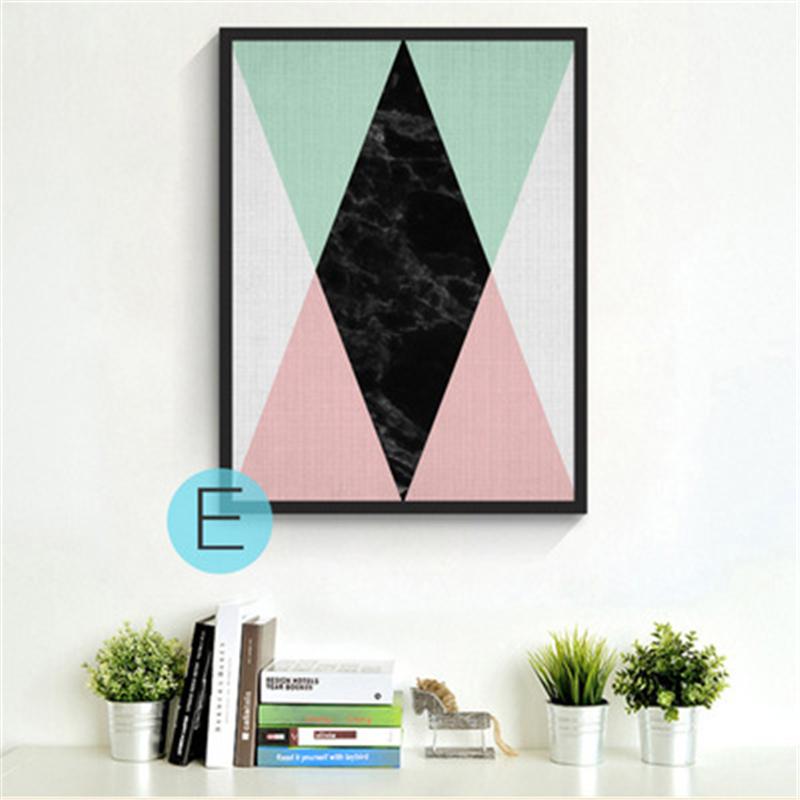Modern Geometric Triangles Mountain Canvas Painting Minimalist Diamond Shape Art Poster Living Room Decor Wall Picture