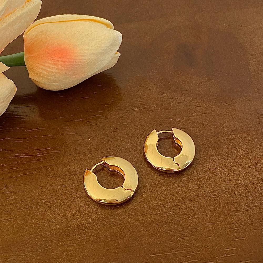 Cercei cu cerc geometrică lucioasă, din argint 925, eleganti, pentru femei, fete, lux, modă nouă, bijuterii la modă, cadou, petrecere