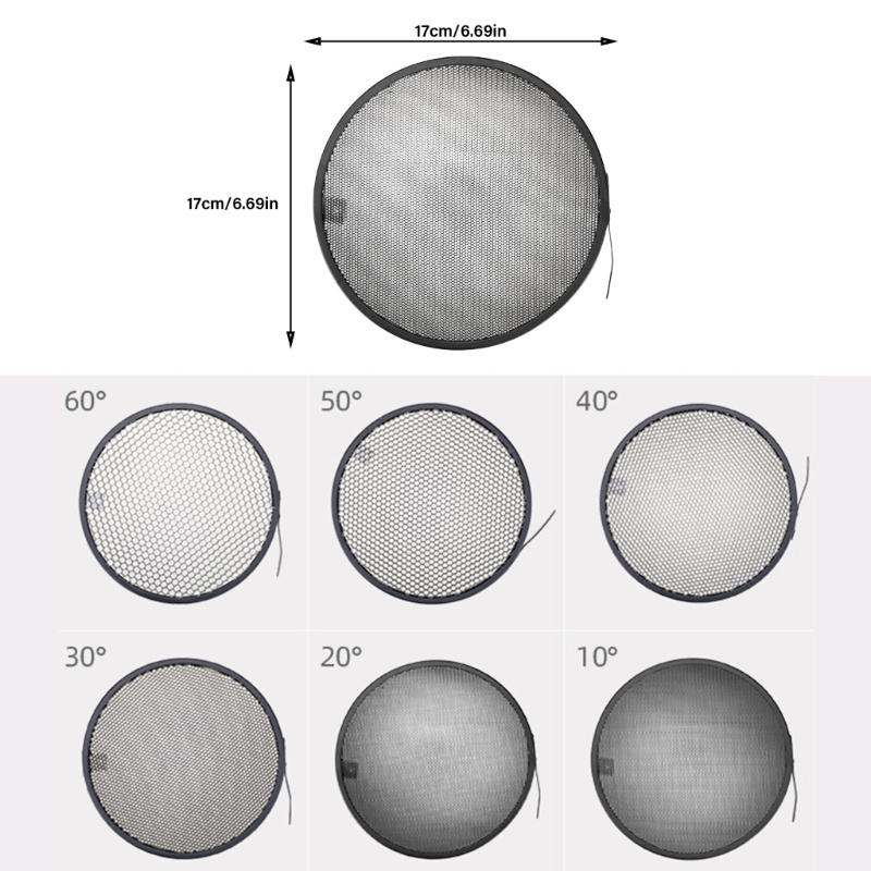 Standard Reflektor Fotografie Diffusor 10/20/30/40/50/60 Grad Wabengitter Lampenschirm für Mount Studioblitz