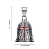 Stainless Steel Retro Punk Angel Cross Motorcycle Riding Lucky Bell Men Motorcycle Bell Charm Riding Bell Necklace Ornament