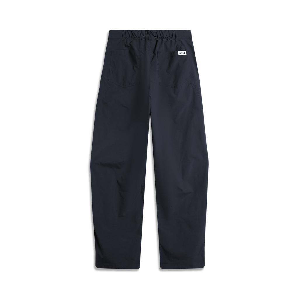 Li Ning Sports Lifestyle Series Logobroderi Trendiga Tunna Raka Ben Sportbyxor Herrbyxor Svart AYKU918-2