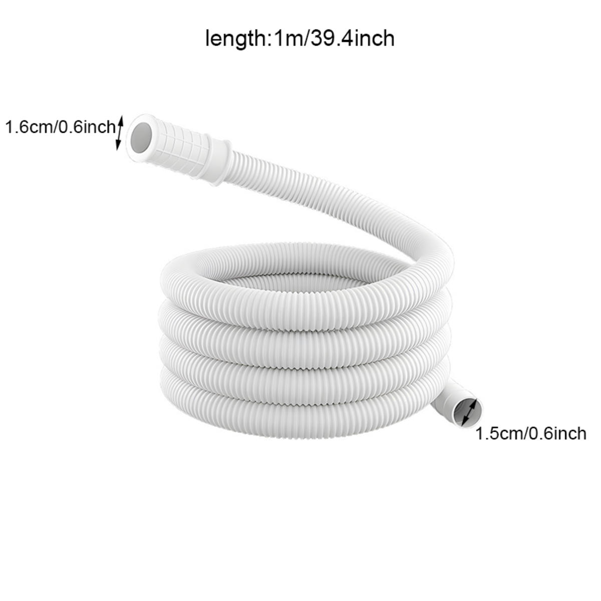 

White Drain Hose Pipe Inlet Extension Tube Drainpipe for Faucet Accessories Washing Machine Water Pipe Home Improvement 1m белый