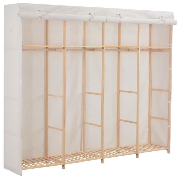 VidaXL Garde-robe Blanc 200 x 40 x 170 cm Tissu