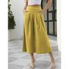 Pantaloni gonna da donna estivi Pantaloni corti a gamba larga in vita elastica Pantaloni casual da lavoro tascabili Pantaloni larghi