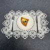 Lace Embroidery Table Cloth Beautiful Hollow Pattern Coffee Cup Mat White Dining-table Decoration