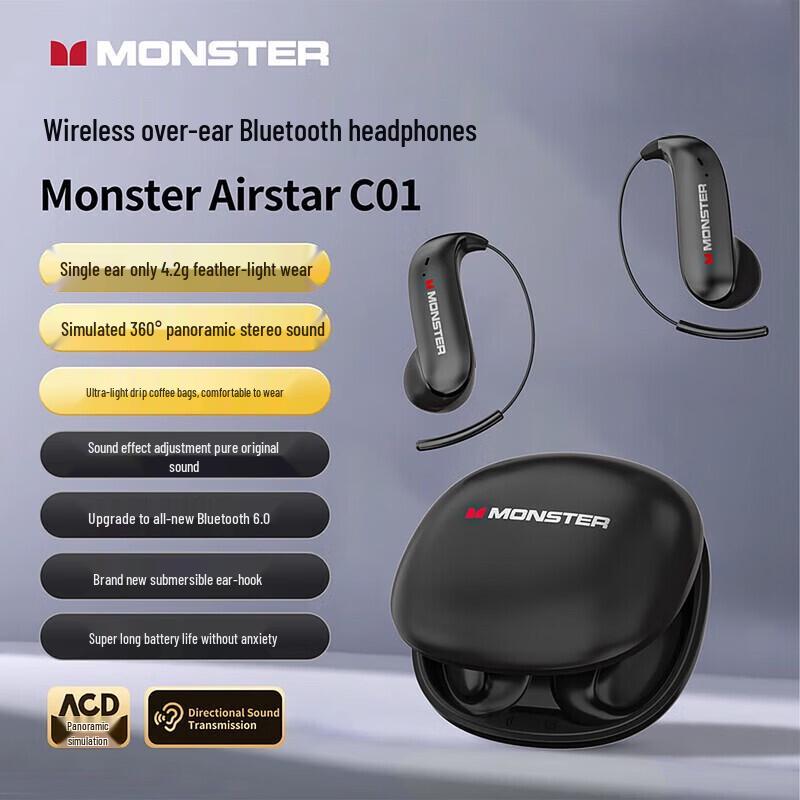 Monster C01 Open-Ear Wireless Bluetooth Sports Earbuds