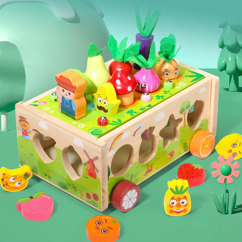 Wooden Animal Paradise Smart Car Toys Children'S Hand-Eye Coordination Promotes Fun Cognitive Toys