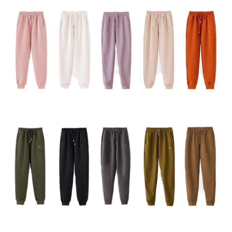 Autumn and winter thickened and velvet sweatpants women's outdoor thermal casual pants high waist and thin windproof pants